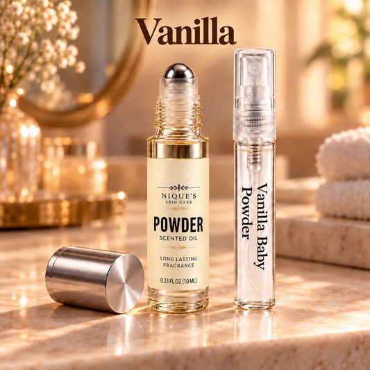 Women Vanilla scented Roll-on oil that last Easy 6-8 hours with FREE Vanilla Powder spray