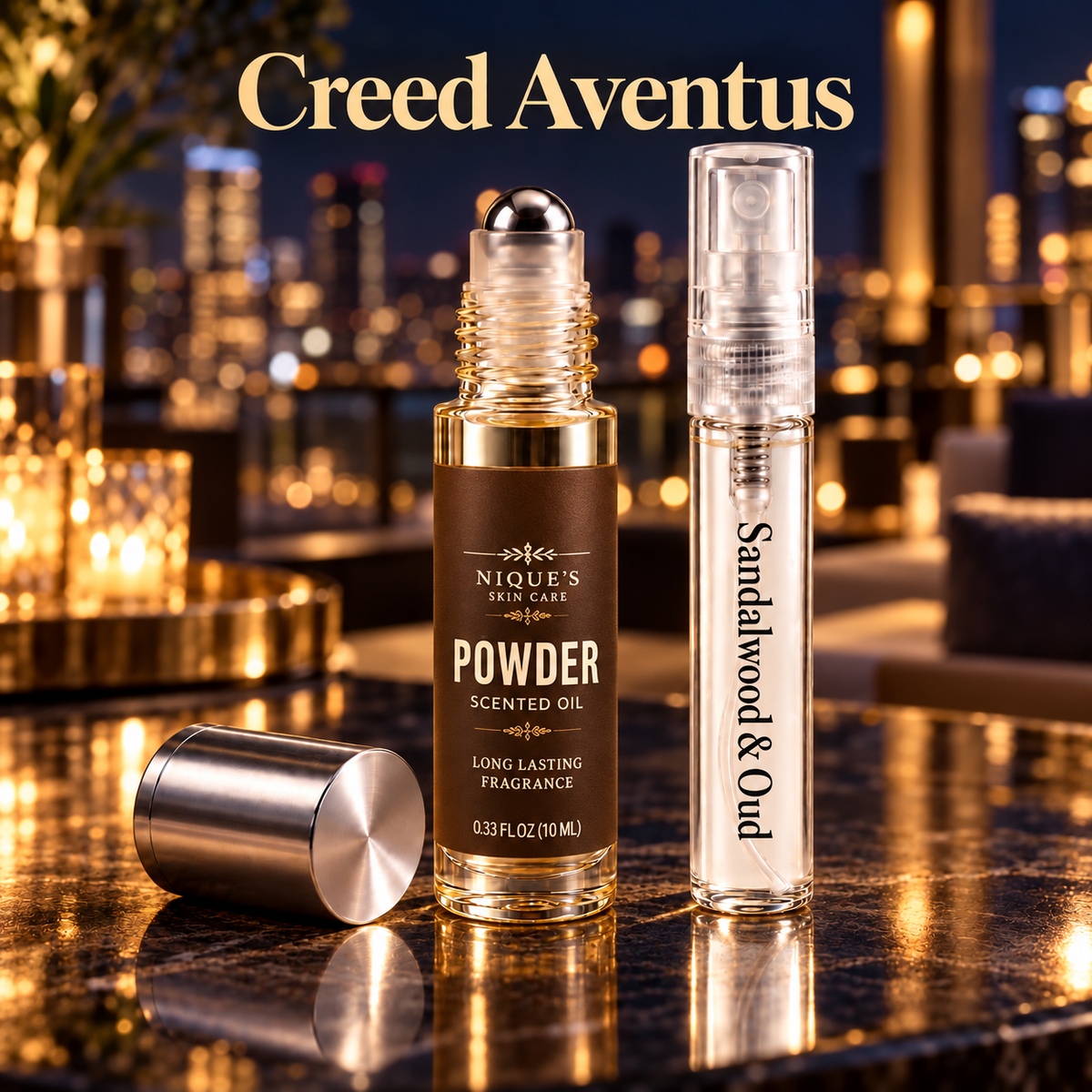 Men Creed Aventus Roll on scented Oil that last 6-8 hours with FREE Sandalwood & Oud spray